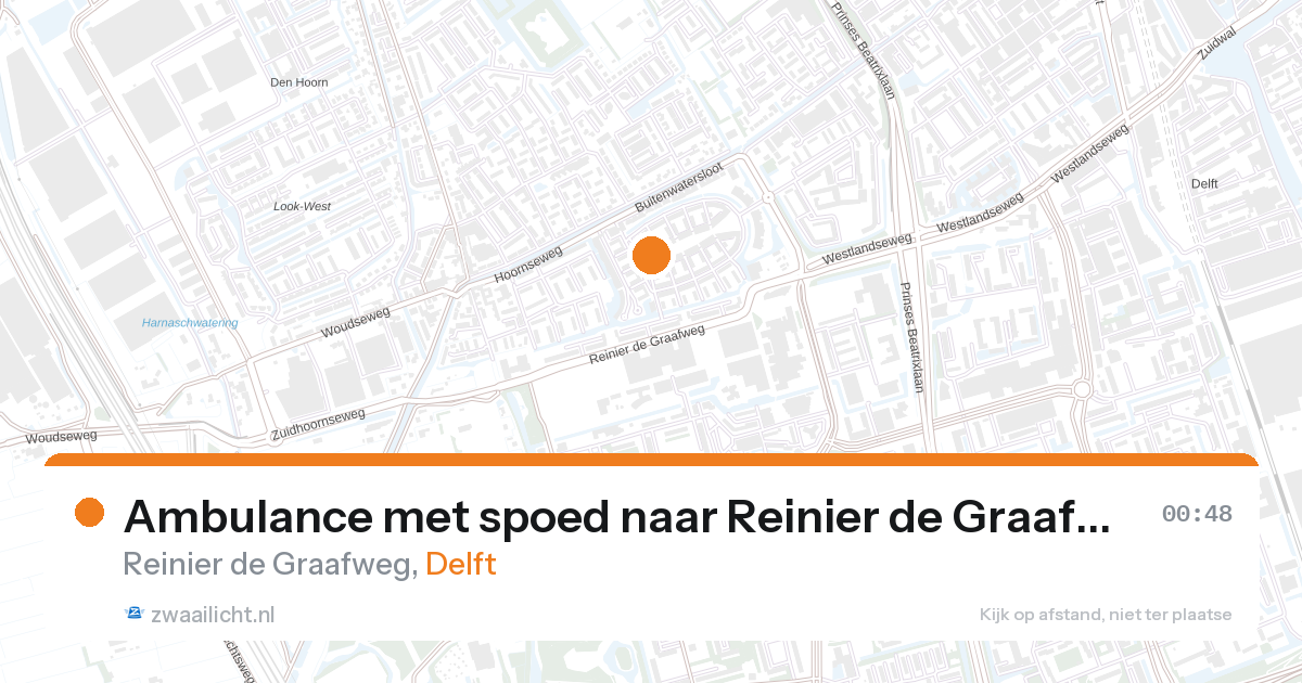 Ambulance met spoed naar Reinier de Graafweg in Delft — 26 aug 2026