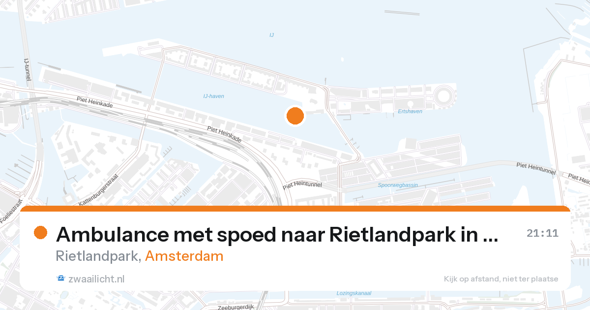 Ambulance met spoed naar Rietlandpark in Amsterdam — 27 aug 2026