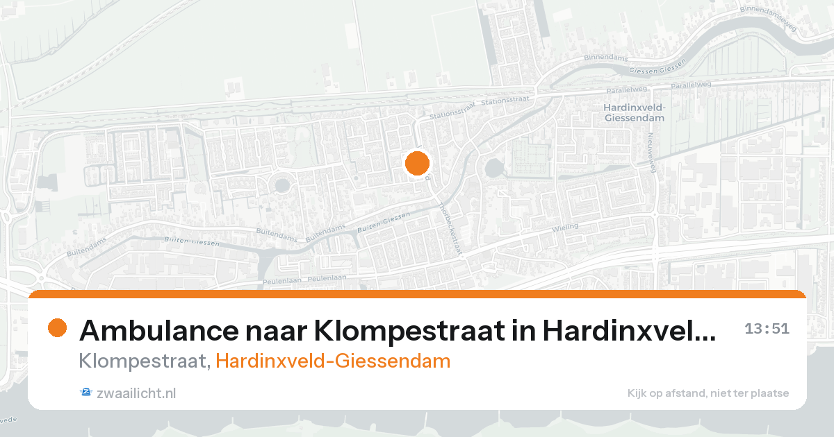 Ambulance naar Klompestraat in Hardinxveld-Giessendam — 17 aug 2026