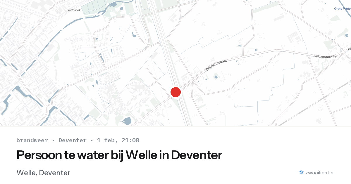Persoon te water bij Welle in Deventer — 1 feb 2026