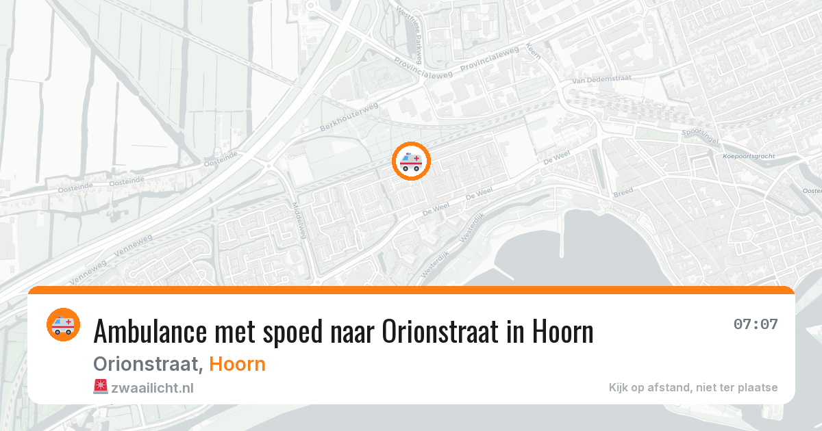 Ambulance met spoed naar Orionstraat in Hoorn — 13 apr 2026