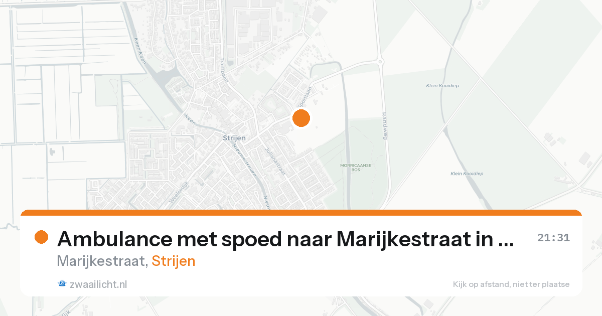 Ambulance met spoed naar Marijkestraat in Strijen — 22 mrt 2026