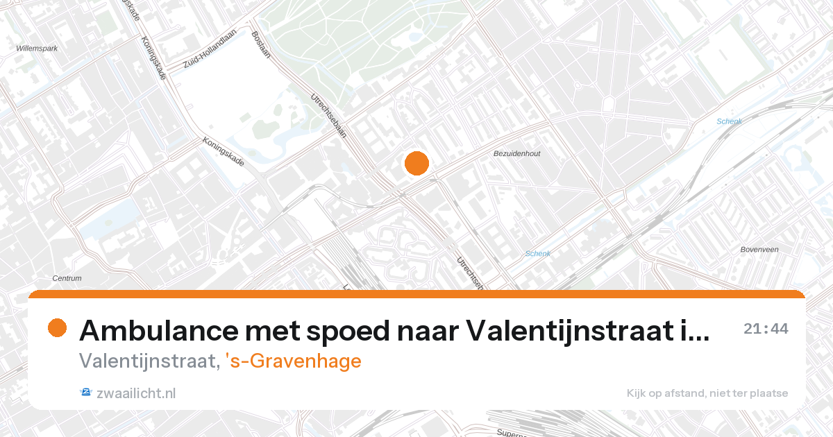 Ambulance met spoed naar Valentijnstraat in 's-Gravenhage — 28 aug 2026
