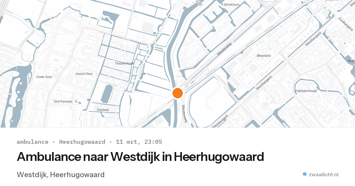 Ambulance naar Westdijk in Heerhugowaard — 11 mrt 2026