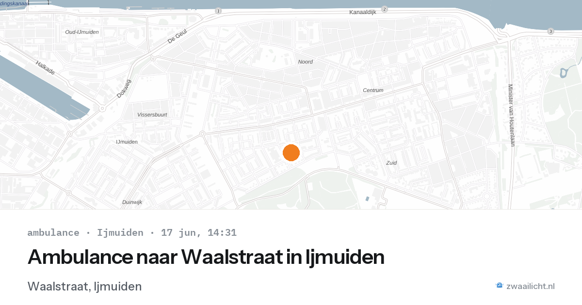 Ambulance naar Waalstraat in Ijmuiden — 17 jun 2026
