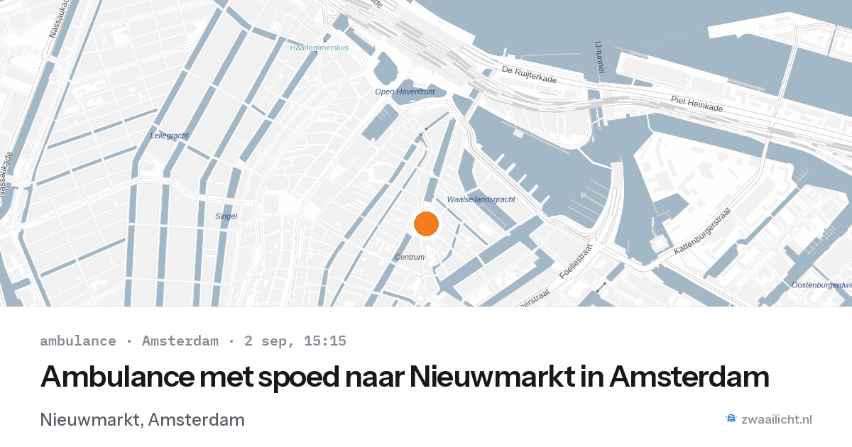 Ambulance met spoed naar Nieuwmarkt in Amsterdam — 2 sep 2026