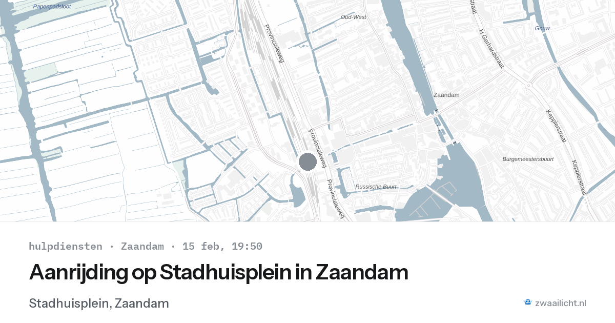 Aanrijding op Stadhuisplein in Zaandam — 15 feb 2026