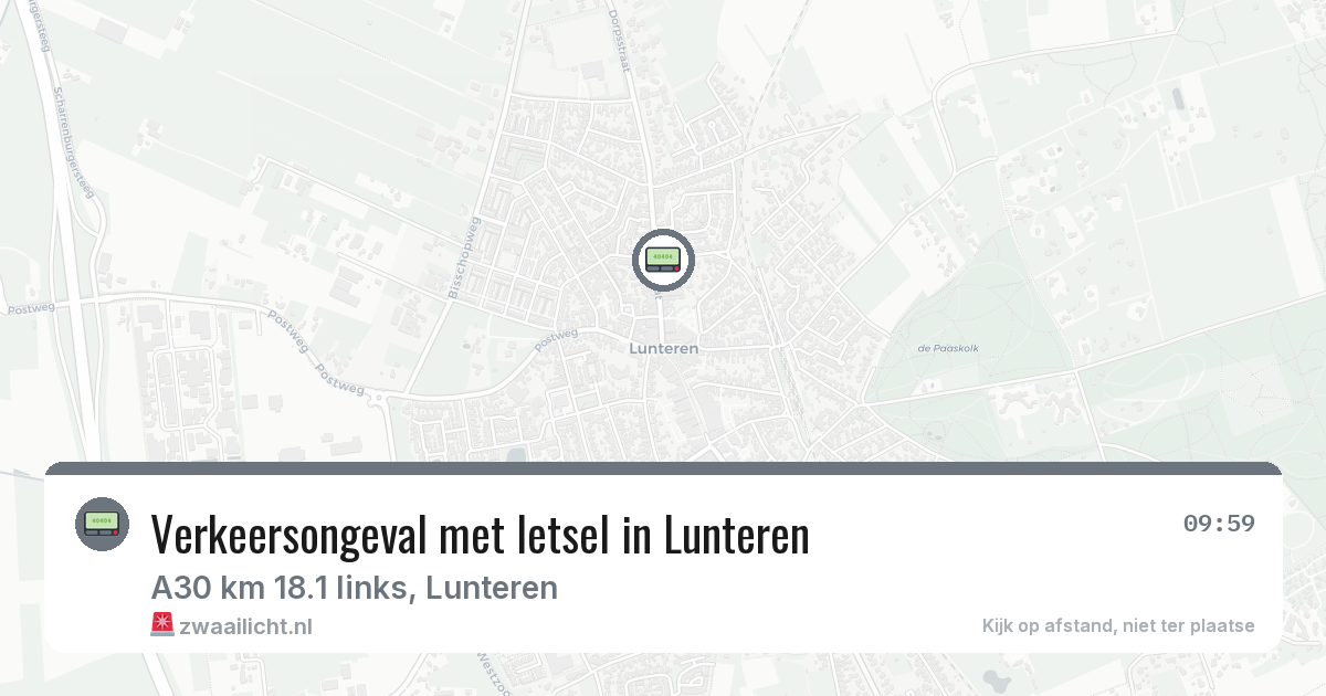 Verkeersongeval met letsel in Lunteren — 20 mei 2026