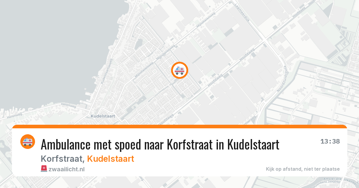 Ambulance met spoed naar Korfstraat in Kudelstaart — 24 mei 2026
