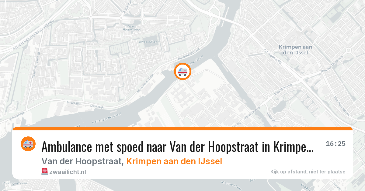 Ambulance met spoed naar Van der Hoopstraat in Krimpen aan den IJssel — 17 mei 2026