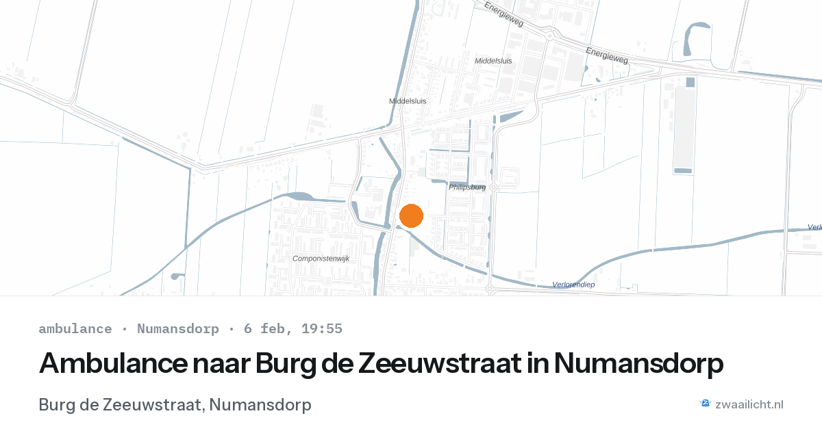Ambulance naar Burg de Zeeuwstraat in Numansdorp — 6 feb 2026