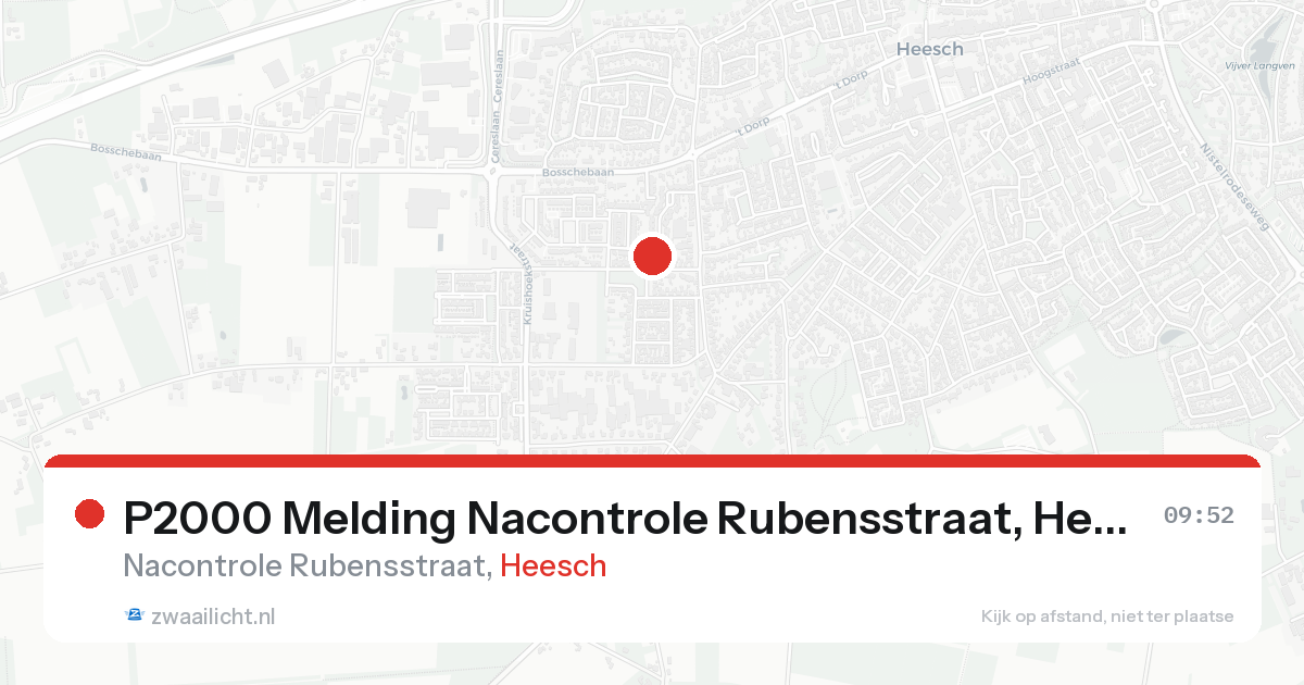 P2000 Melding Nacontrole Rubensstraat, Heesch — 7 feb 2026