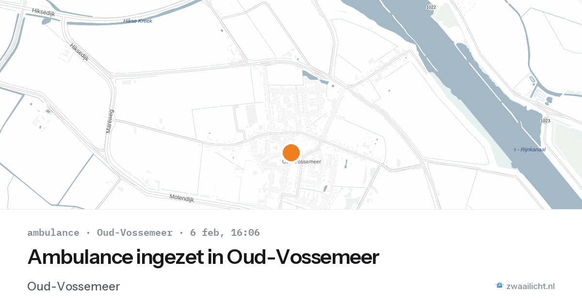 Ambulance ingezet in Oud-Vossemeer — 6 feb 2026