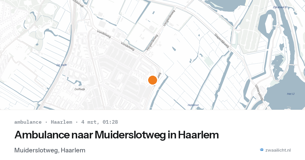 Ambulance naar Muiderslotweg in Haarlem — 4 mrt 2026