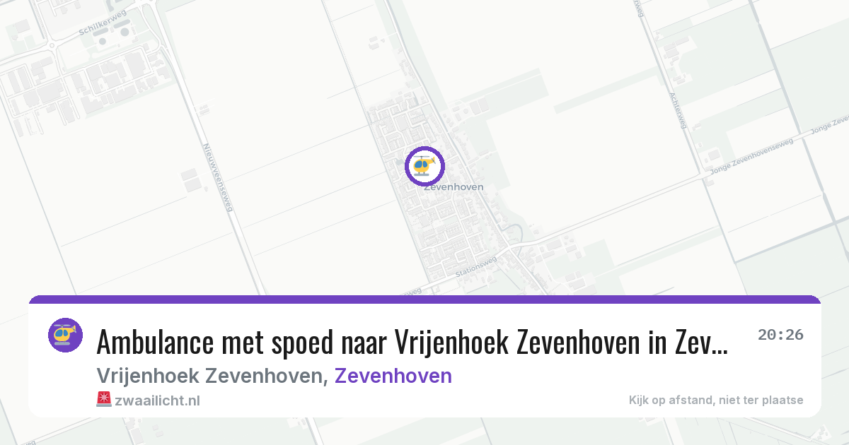 Ambulance met spoed naar Vrijenhoek Zevenhoven in Zevenhoven — 20 feb 2026