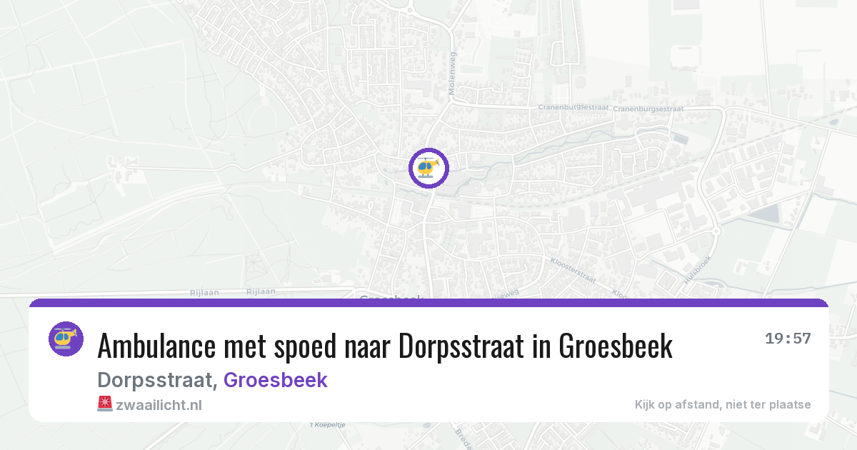 Ambulance met spoed naar Dorpsstraat in Groesbeek — 7 jun 2026