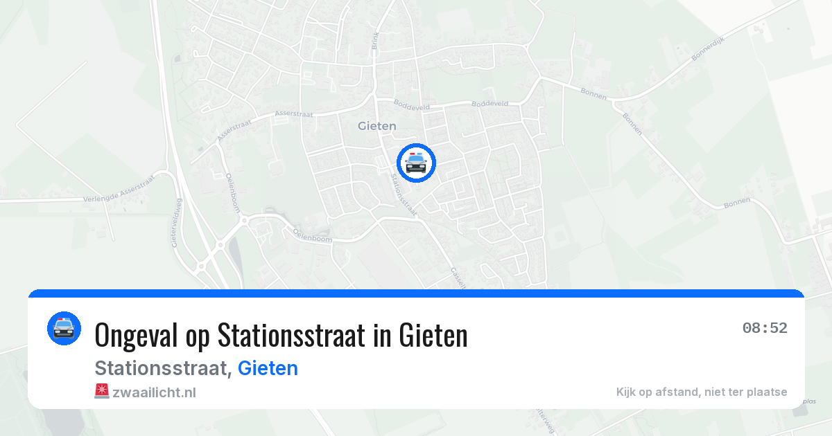 Ongeval op Stationsstraat in Gieten — 25 mrt 2026