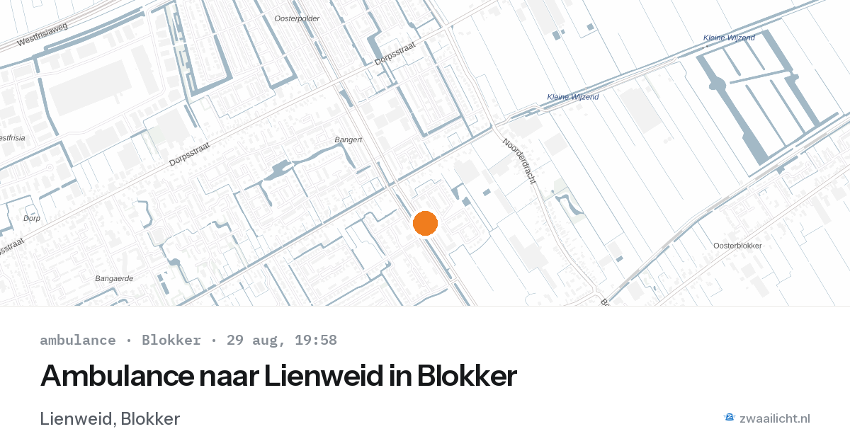 Ambulance naar Lienweid in Blokker — 29 aug 2026