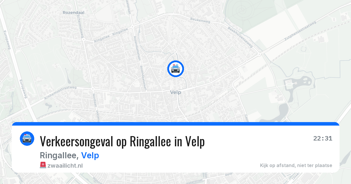 Verkeersongeval op Ringallee in Velp — 31 jul 2026