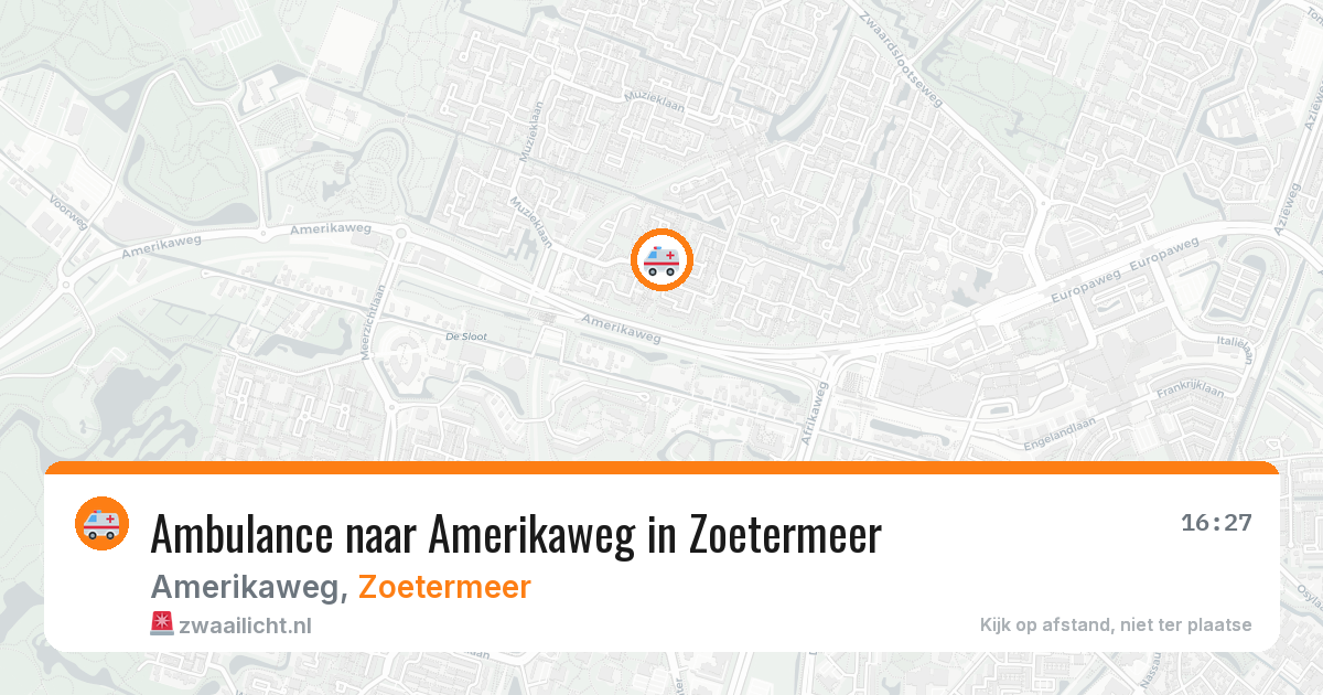 Ambulance naar Amerikaweg in Zoetermeer — 20 mrt 2026