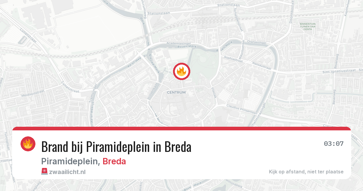 Brand bij Piramideplein in Breda — 15 mrt 2026