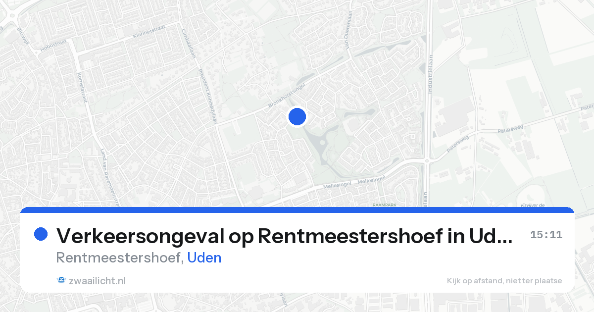 Verkeersongeval op Rentmeestershoef in Uden — 25 aug 2026