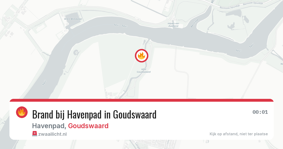 Brand bij Havenpad in Goudswaard — 12 aug 2026