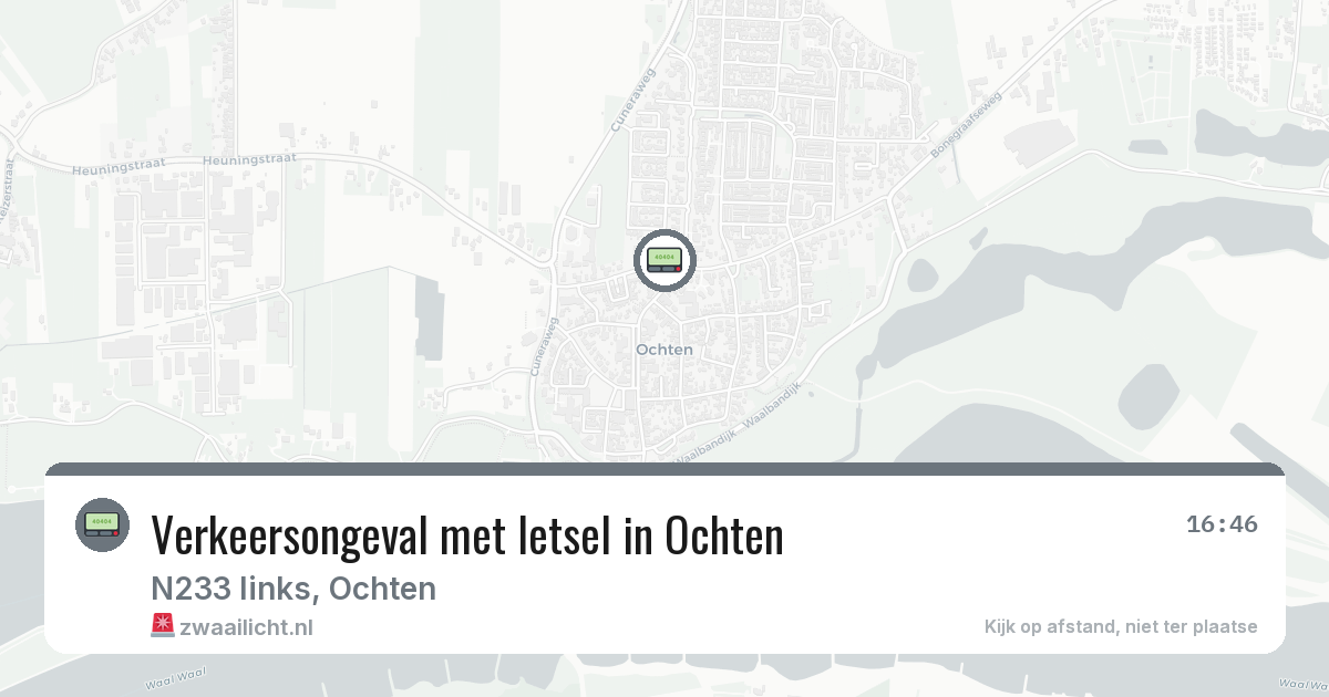 Verkeersongeval met letsel in Ochten — 14 feb 2026
