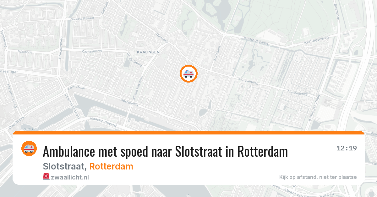 Ambulance met spoed naar Slotstraat in Rotterdam — 13 aug 2026