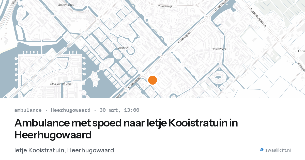 Ambulance met spoed naar Ietje Kooistratuin in Heerhugowaard — 30 mrt 2026