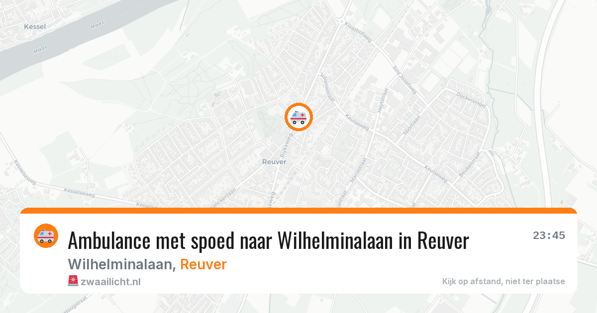 Ambulance met spoed naar Wilhelminalaan in Reuver — 3 aug 2026