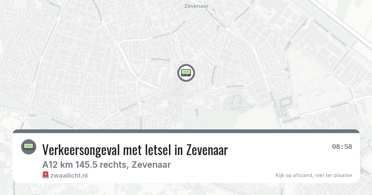 Verkeersongeval met letsel in Zevenaar — 26 jun 2026
