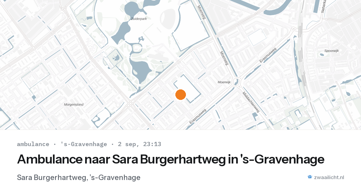 Ambulance naar Sara Burgerhartweg in 's-Gravenhage — 2 sep 2026