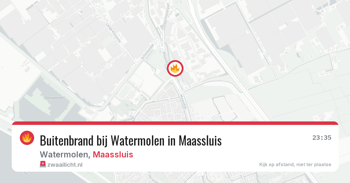 Buitenbrand bij Watermolen in Maassluis — 18 mei 2026
