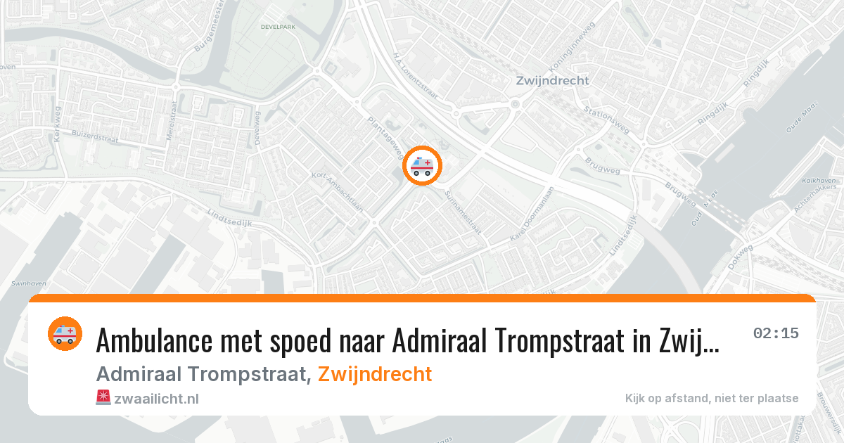 Ambulance met spoed naar Admiraal Trompstraat in Zwijndrecht — 12 aug 2026