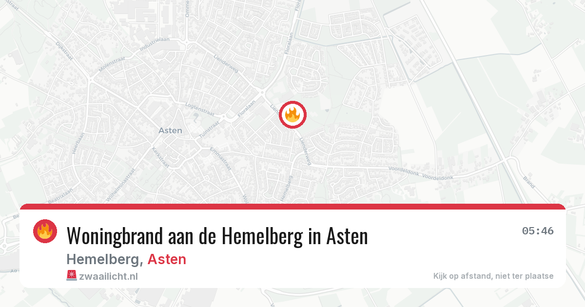 Woningbrand aan de Hemelberg in Asten — 21 jun 2026