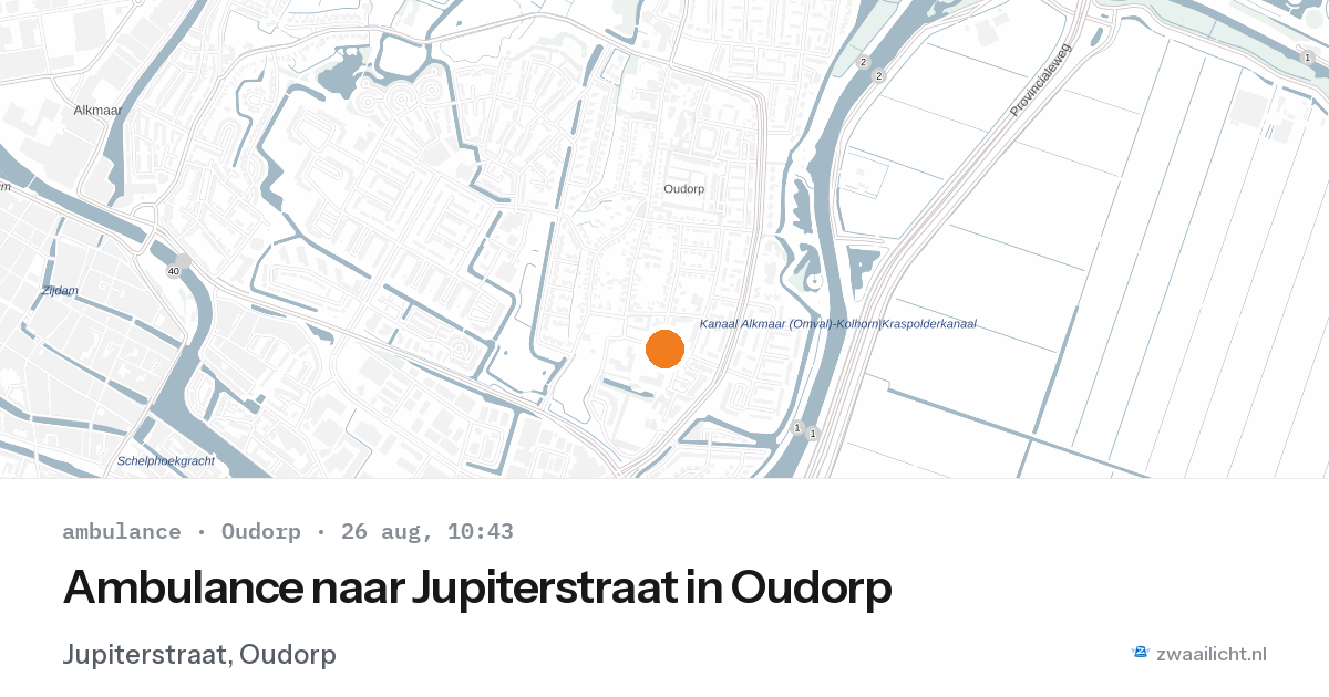 Ambulance naar Jupiterstraat in Oudorp — 26 aug 2026