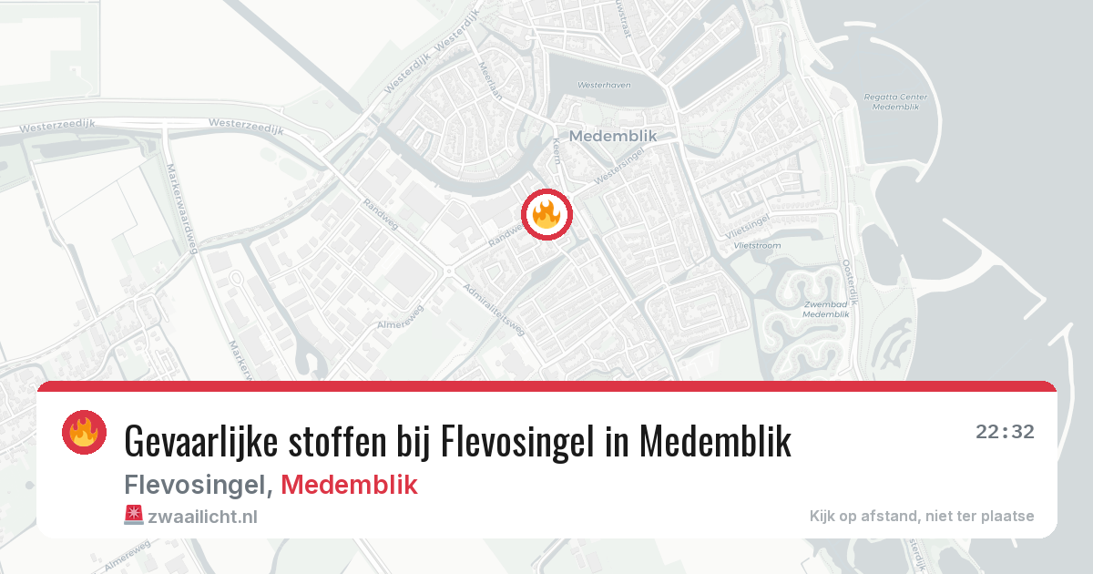 Gevaarlijke stoffen bij Flevosingel in Medemblik — 3 aug 2026