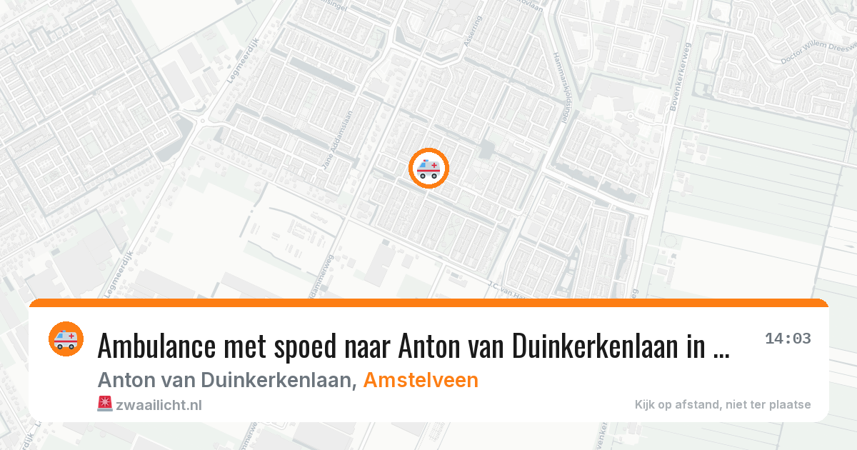 Ambulance met spoed naar Anton van Duinkerkenlaan in Amstelveen — 30 jul 2026