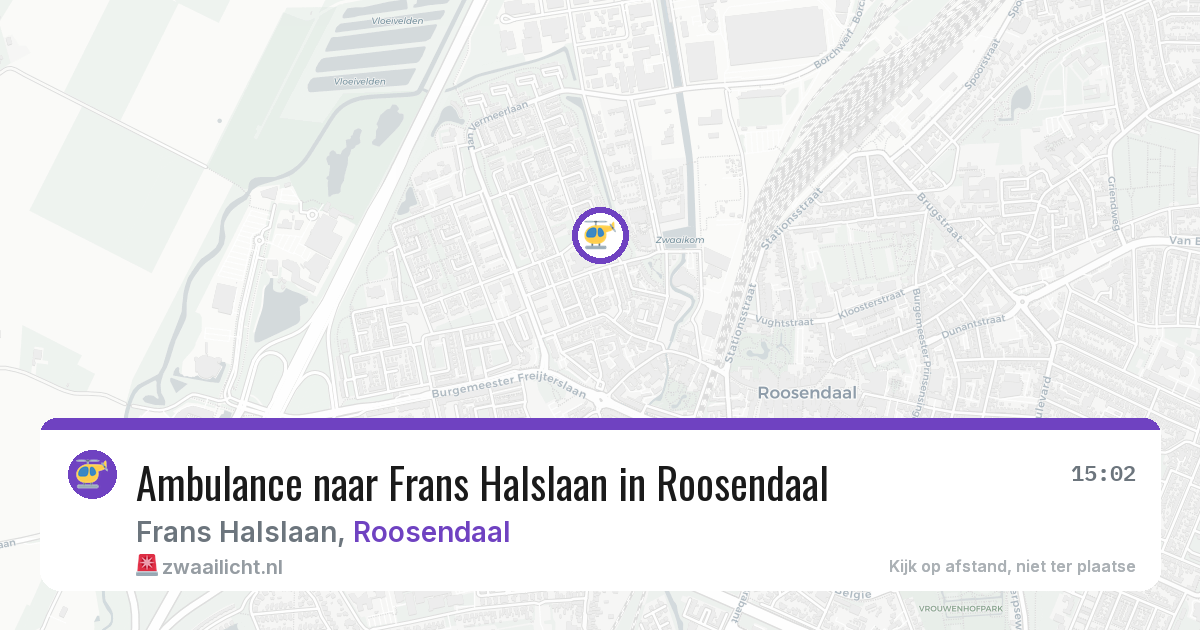 Ambulance naar Frans Halslaan in Roosendaal — 1 jun 2026