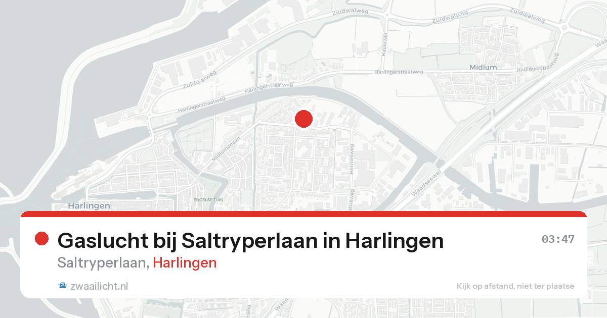 Gaslucht bij Saltryperlaan in Harlingen — 12 aug 2026