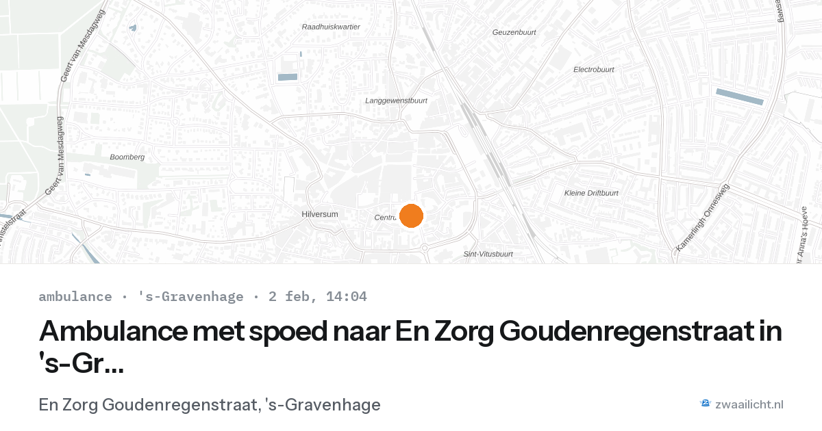 Ambulance met spoed naar En Zorg Goudenregenstraat in 's-Gravenhage — 2 feb 2026