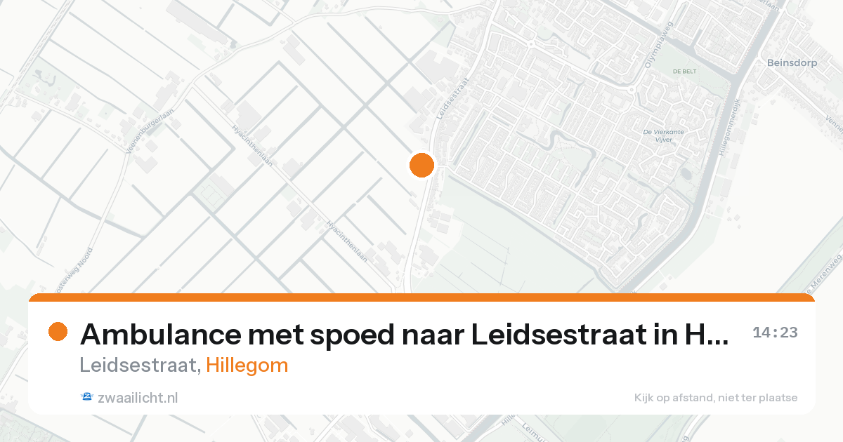 Ambulance met spoed naar Leidsestraat in Hillegom — 17 aug 2026