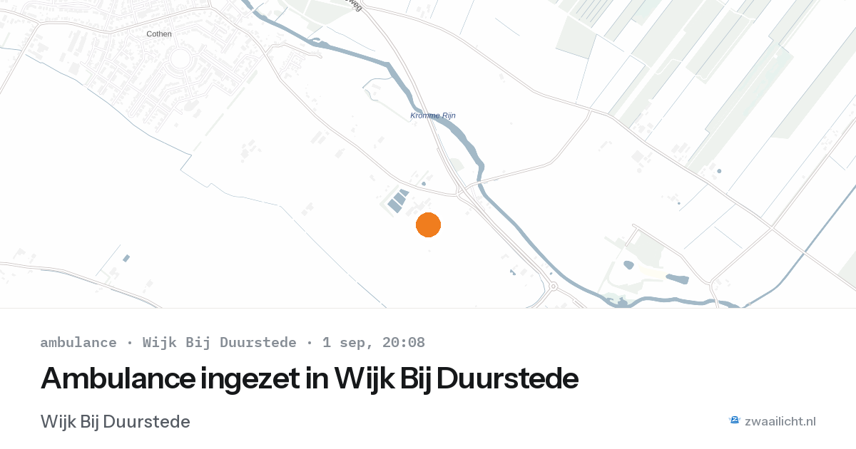 Ambulance ingezet in Wijk Bij Duurstede — 1 sep 2026