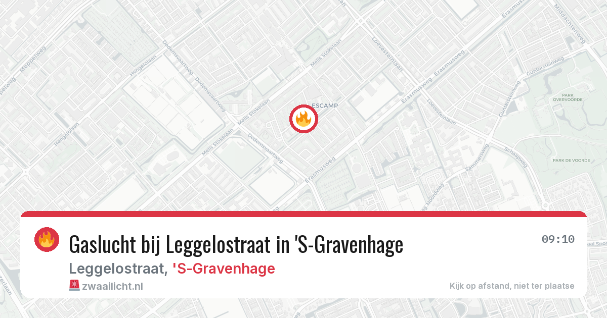 Gaslucht bij Leggelostraat in 'S-Gravenhage — 21 jun 2026