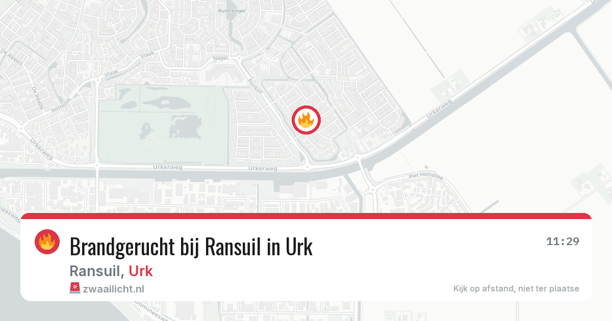 Brandgerucht bij Ransuil in Urk — 20 jun 2026