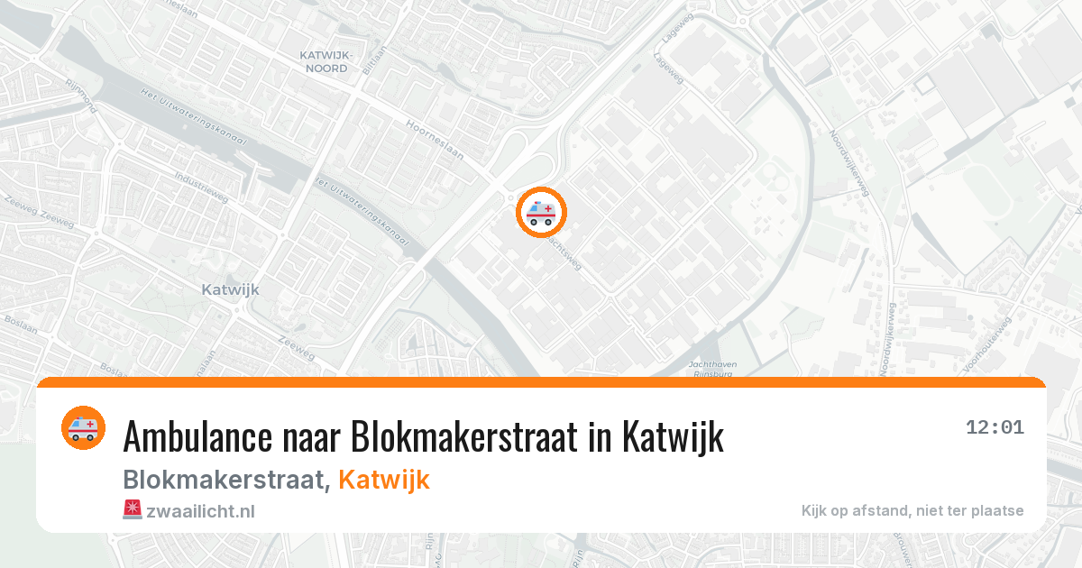 Ambulance naar Blokmakerstraat in Katwijk — 12 aug 2026