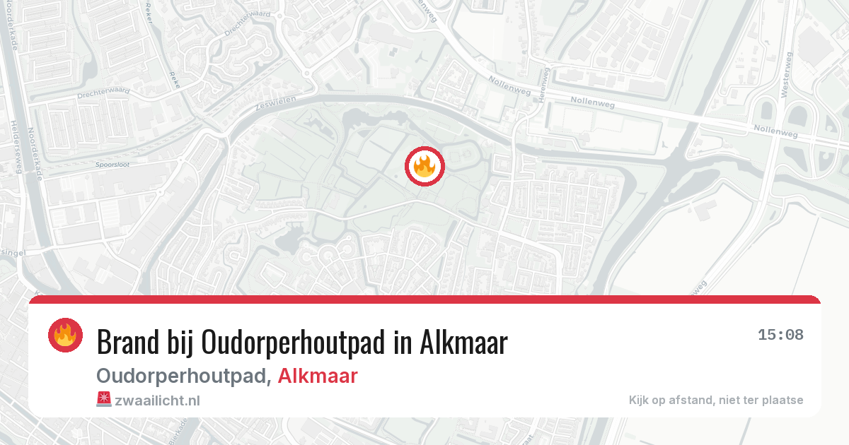 Brand bij Oudorperhoutpad in Alkmaar — 25 jun 2026