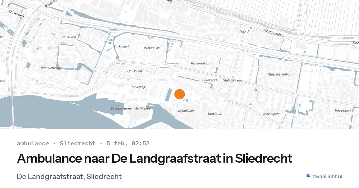 Ambulance naar De Landgraafstraat in Sliedrecht — 5 feb 2026