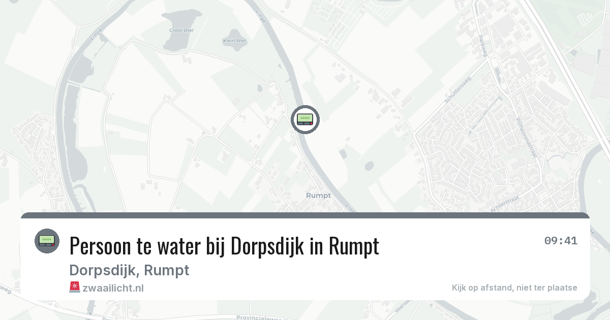 Persoon te water bij Dorpsdijk in Rumpt — 25 feb 2026